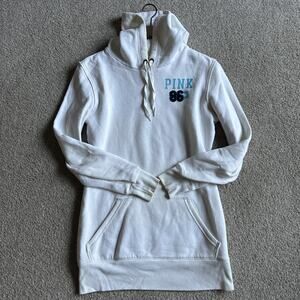 Vintage - Victoria’s Secret PINK Tunic Embroidered Logo Hoodie Just Visiting -XS